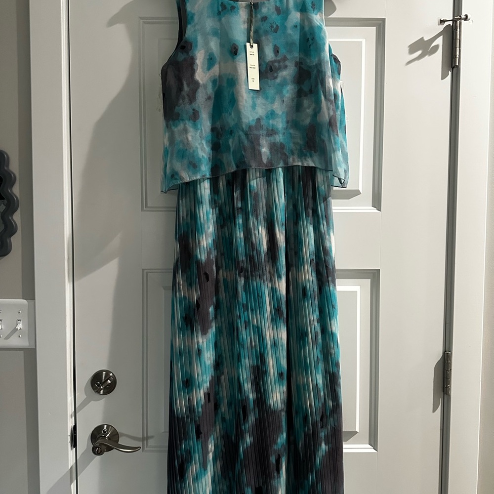 Lucky & Coco Blue and Gray Maxi Dress